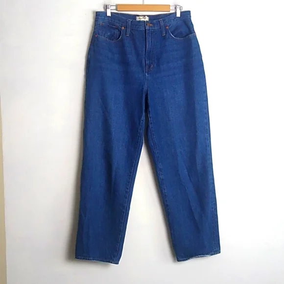 Madewell Womens Baggy Straight Jeans Size 31 medium wash Style NH643 - Picture 1 of 16